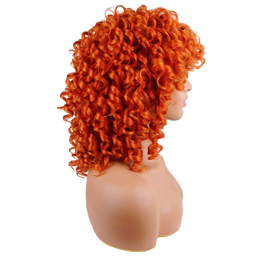 Orang Short Bob Afro Curly Wigs For DragQueen/Women