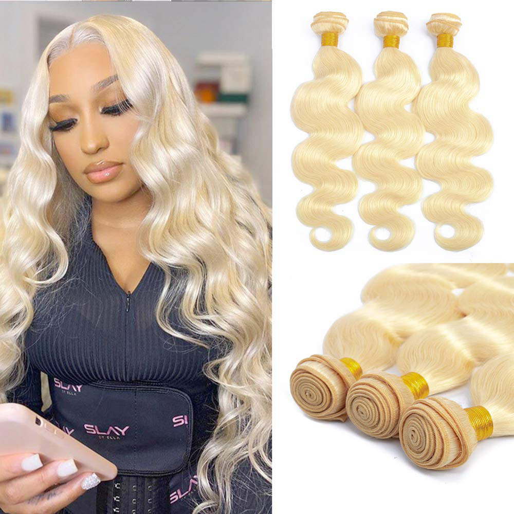 613 Blonde Bundles 9A Brazilian Body Wave Human Hair |SheerBeaute Straight  Human Hair Bundles 