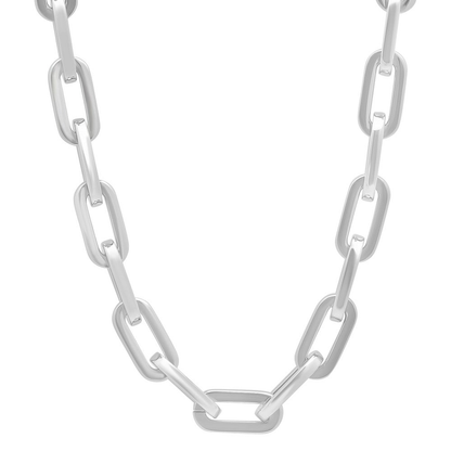  Stainless Steel Silver-Tone Oval Link Chain