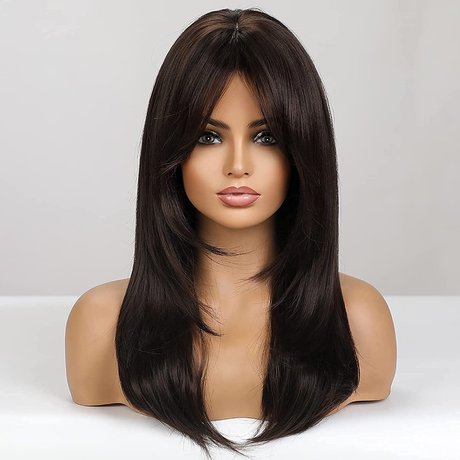  Long Brown Layered Wigs for Women