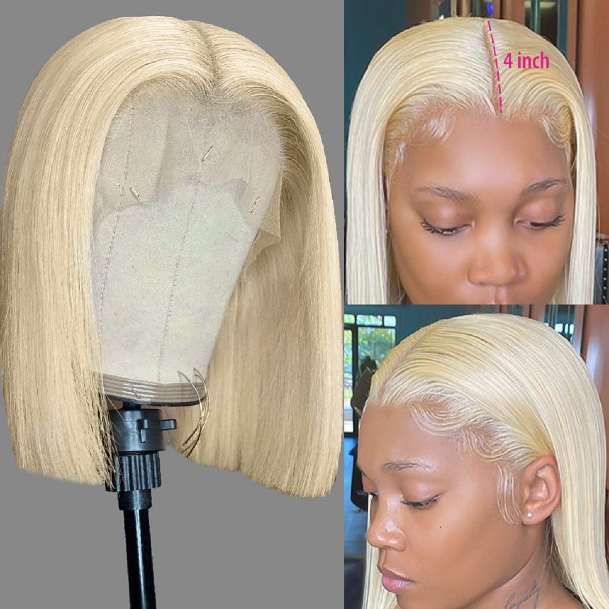 613 Blonde Human Hair Lace Front Wig |Short Bob Blonde Wigs