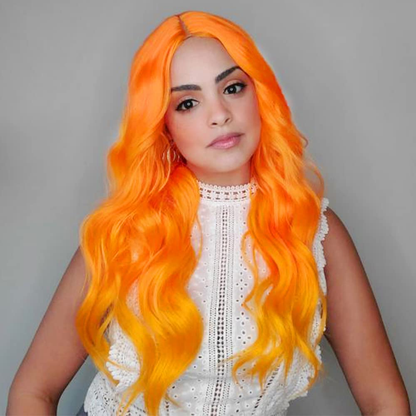 Long Wavy Ombre Orange Full Wig