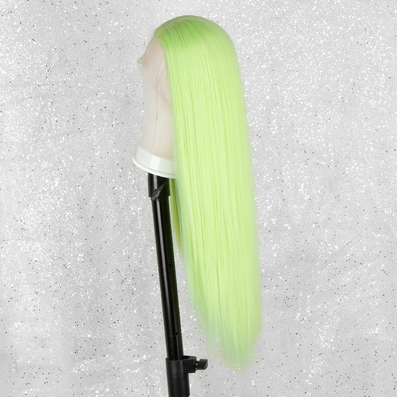  Long Straight Neon Green Lace Front  Wig for Women DragQueen 