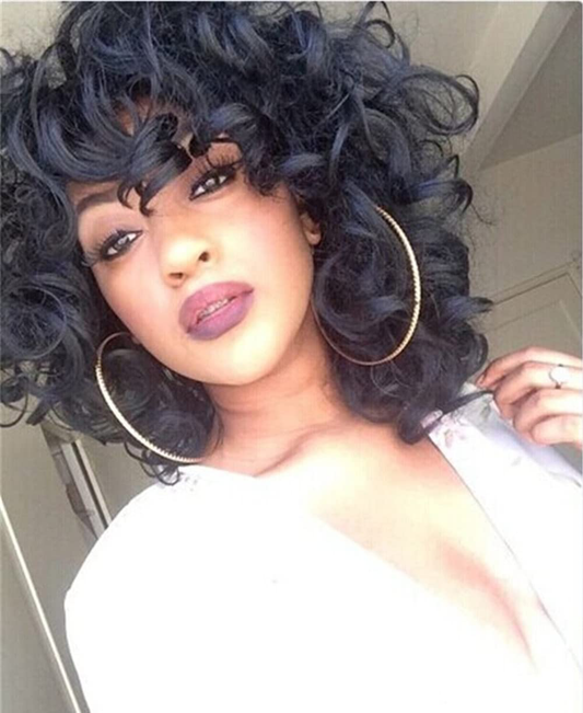  Short Curly Kinky Wigs |Black Curly Wig 