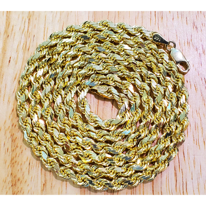 14K Yellow Gold Diamond-Cut Braided Twist Link Necklace