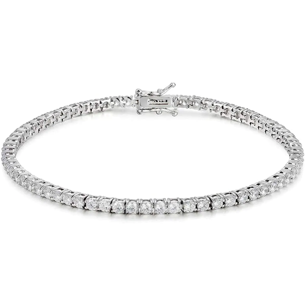 NYC Sterling 3Mm round Cubic Zirconia Classic Tennis Bracelet