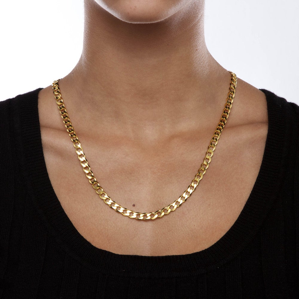 .925 Sterling Silver Curb-Link Chain in 18K Gold