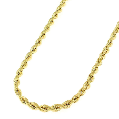 14K Yellow Gold Diamond-Cut Braided Twist Link Necklace