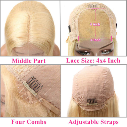 HD 613 Blonde Lace Front Human Hair Wigs|DragQueen Women Wigs
