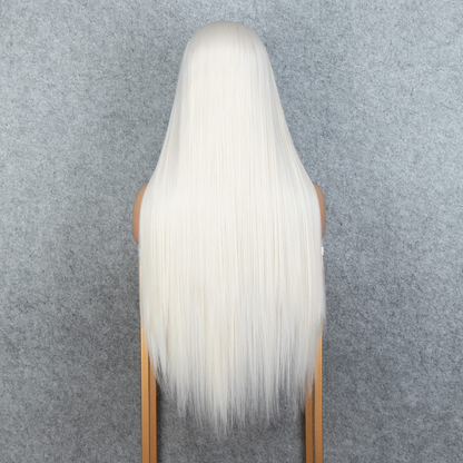 SheerBeaute Long Straight Platinum Blonde Lace Front Wig 