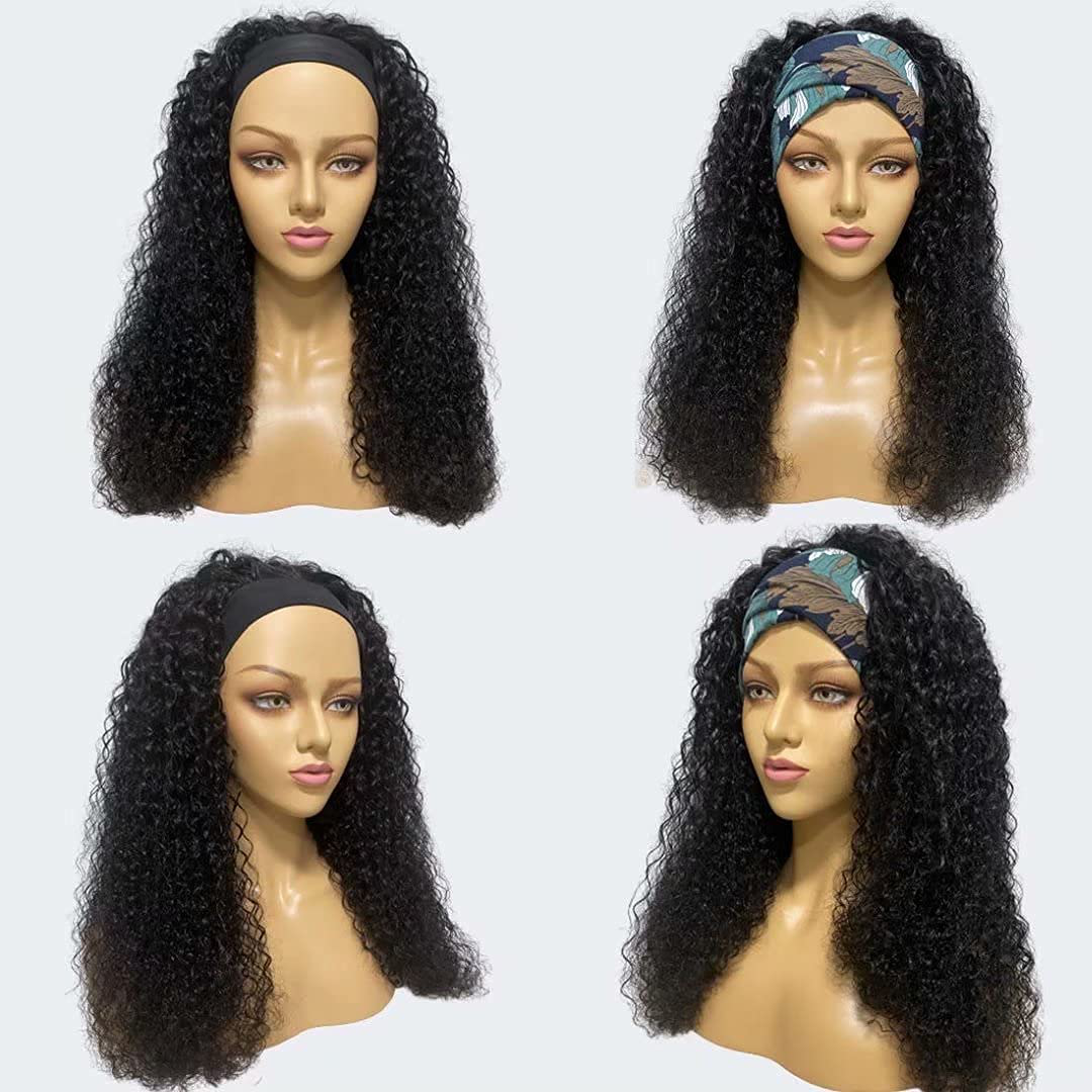 Short Bob 12 Inch Human Hair Headband Wig | Natural Black Color