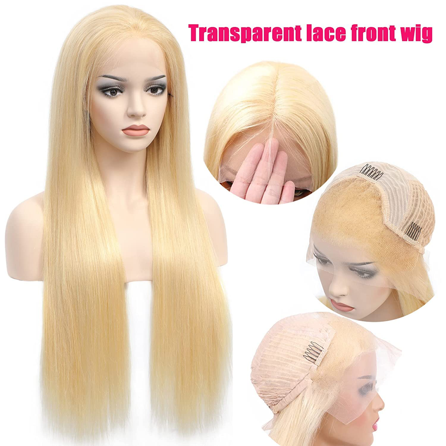 13X4 HD Blonde Straight Lace Front Human Hair Wig With Baby Hair 