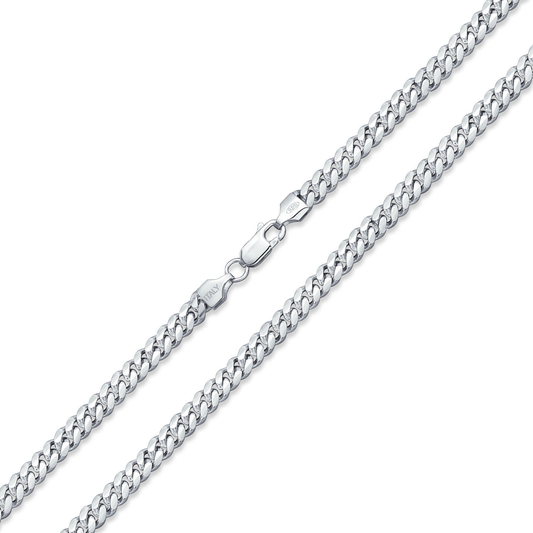 Miami Cuban Chain Sterling Silver Necklace 150 Gauge Made in Italy