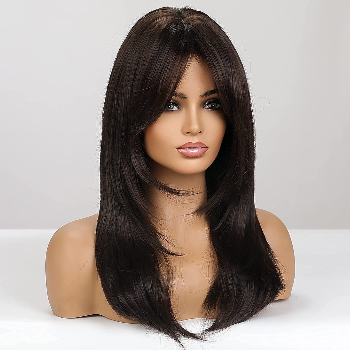  Long Brown Layered Wigs for Women
