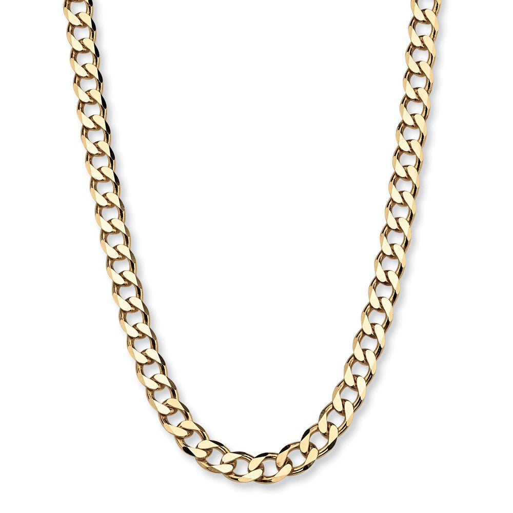 .925 Sterling Silver Curb-Link Chain in 18K Gold