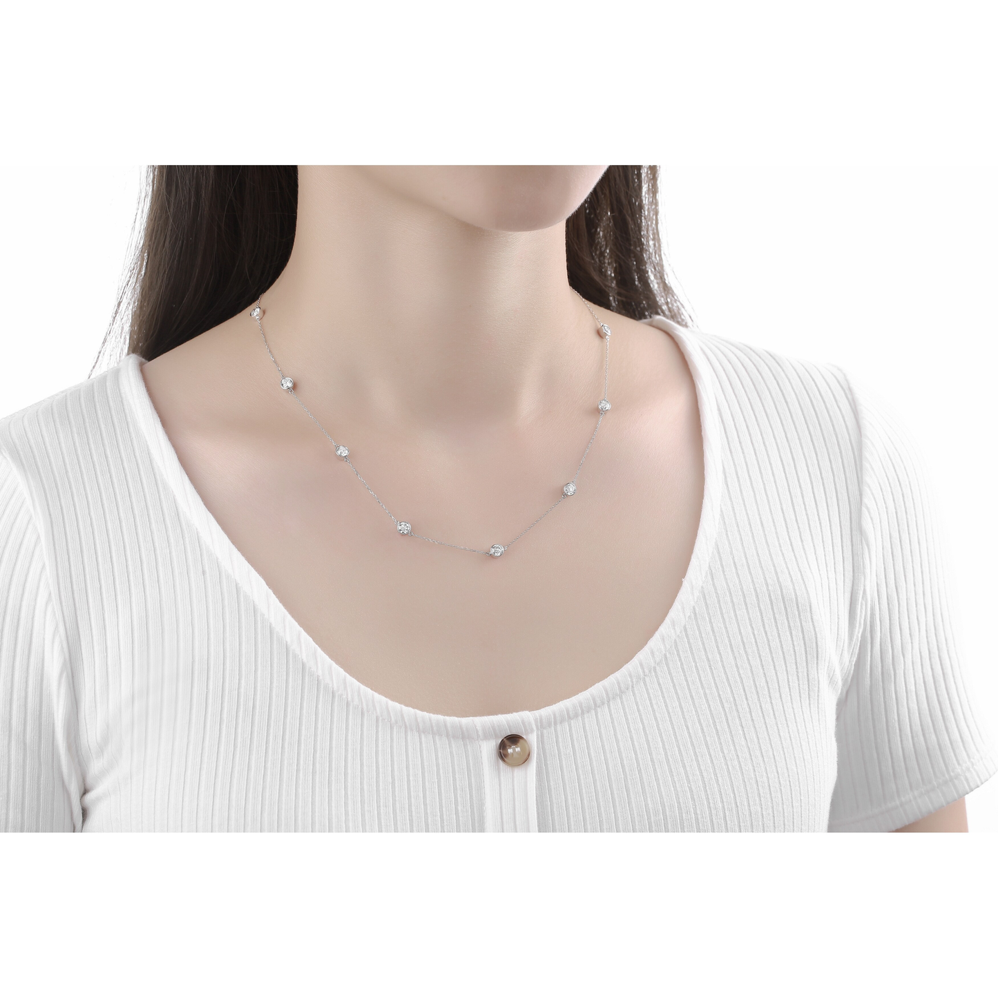 Lab Grown Diamond Necklace, 2.89 CTW 10K Solid Gold 