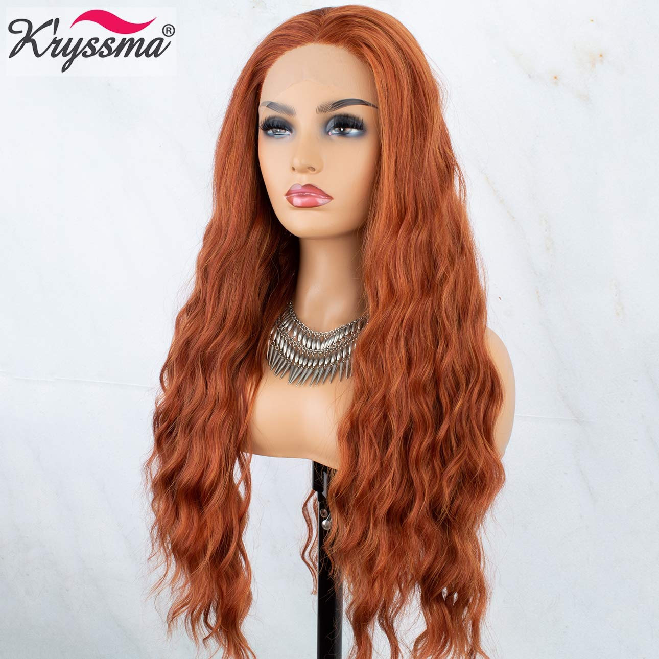 Auburn Copper Red Long Wavy Lace Front Wig |22 Inches