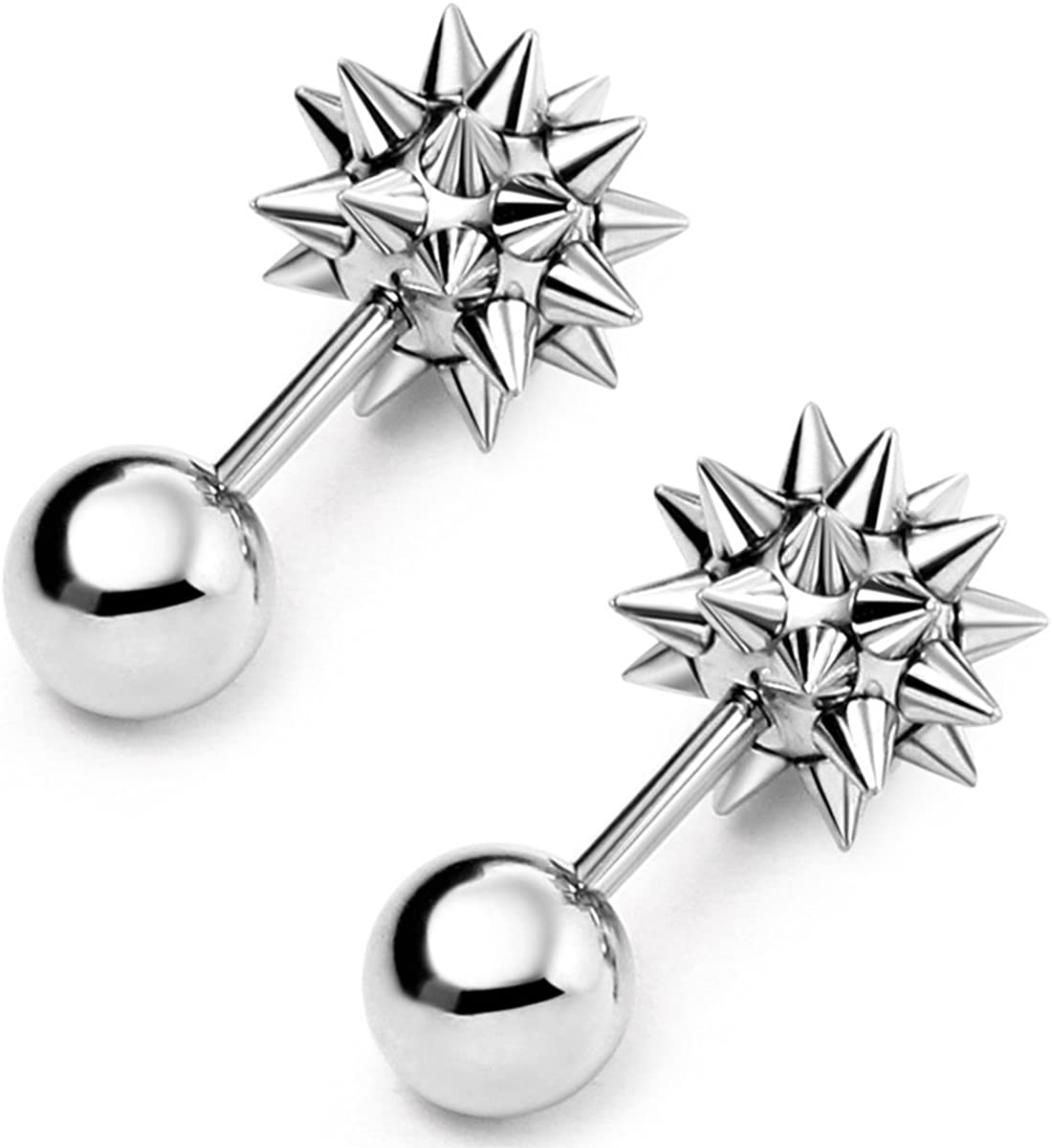  Spike Rivet Stainless Steel Stud Earrings 