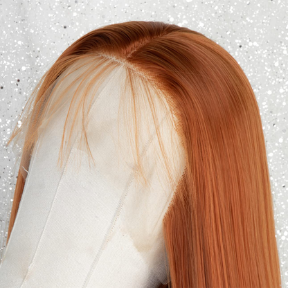 22inch Orange Long Straight Lace Front Wig For Women DragQueen 