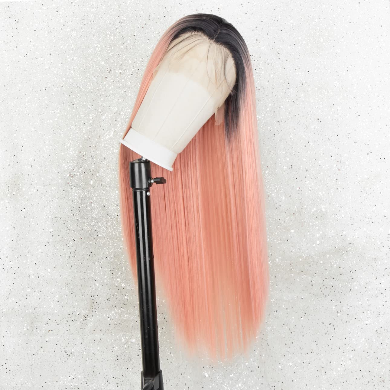  Ombre Pink Long Straight Lace Front Wig