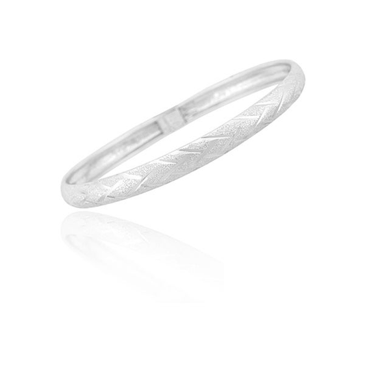 Mondevio Sterling Silver Diamond-Cut Flex Bangle Bracelet