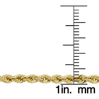 14K Yellow Gold Filled Men'S 3.2-Mm Rope Chain Necklace (16-36 Inches)