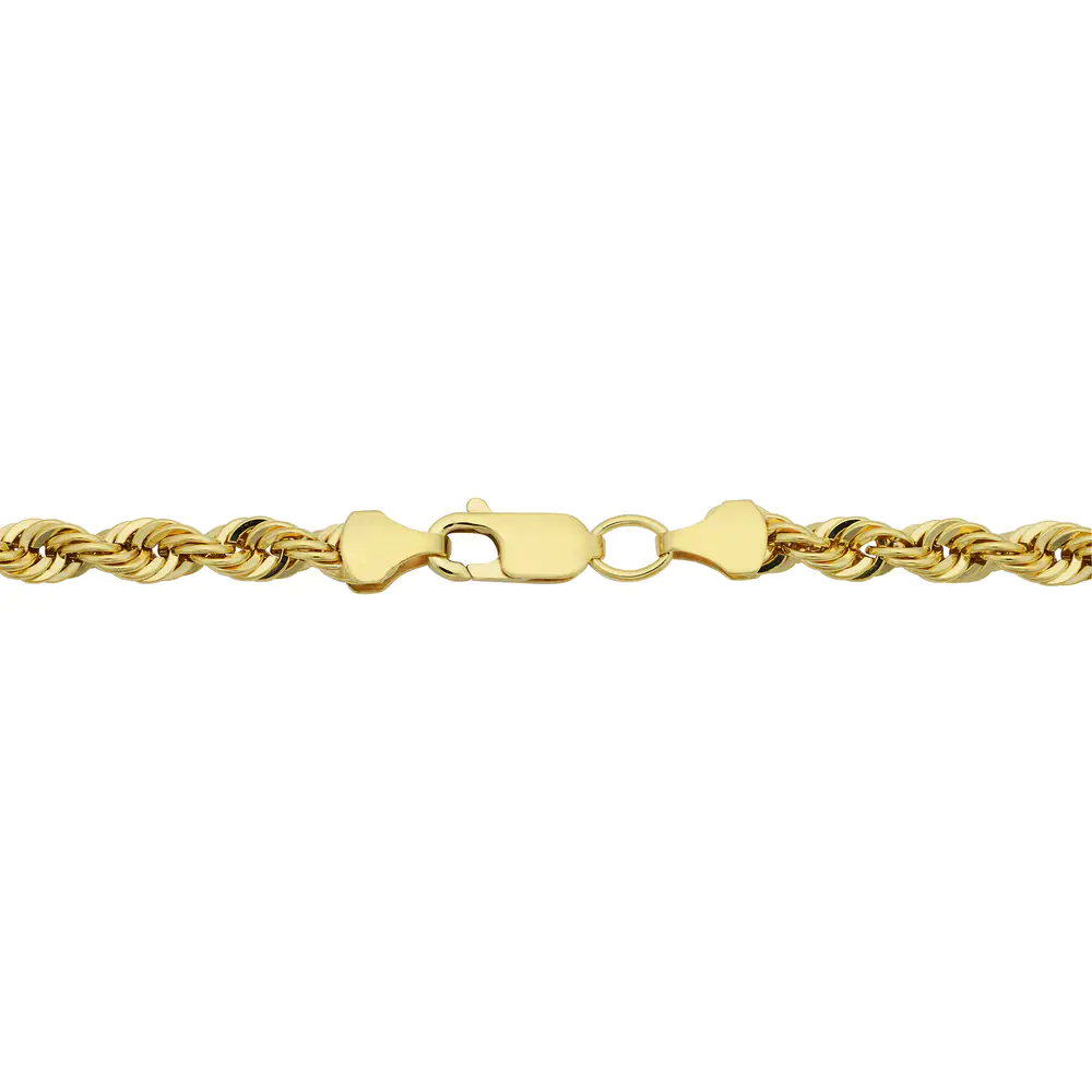 14K Yellow Gold Filled Men'S 4.2Mm Rope Chain Necklace