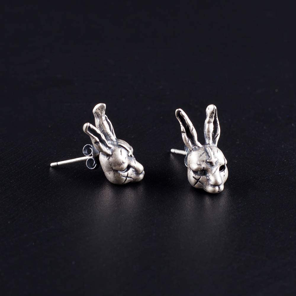 Punk Bikers 925 Sterling Silver Stud Earrings Men Women Teen