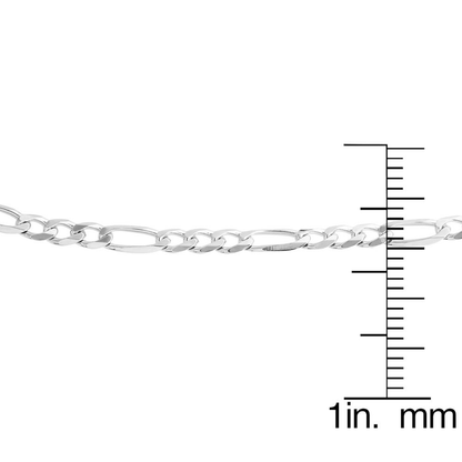 Sterling Essentials Italian Silver 3Mm Diamond-Cut Figaro Chain Necklace (16-30 Inch)