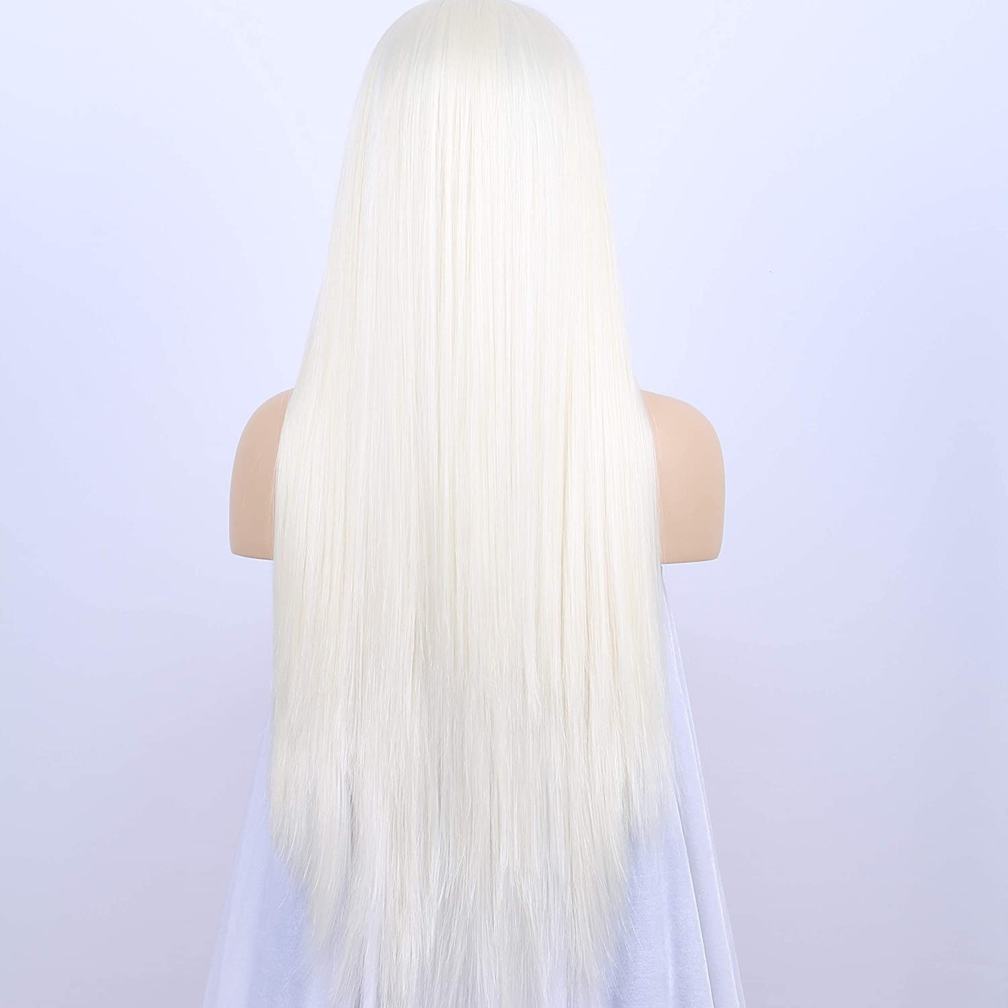 Silky Straight Lace Front Platinum Blonde Wigs