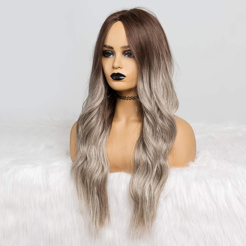  Ombre Brown Gary Long Wavy Curly Wig 