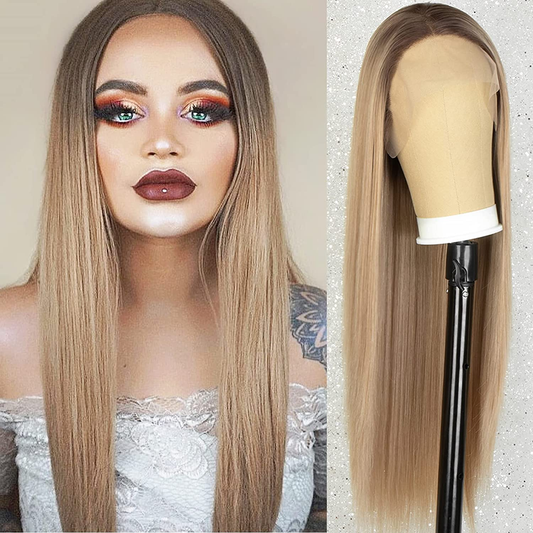 Ombre Blonde Lace Front Wigs for Women |22 Inches DragQueen13x3 Lace Wig 