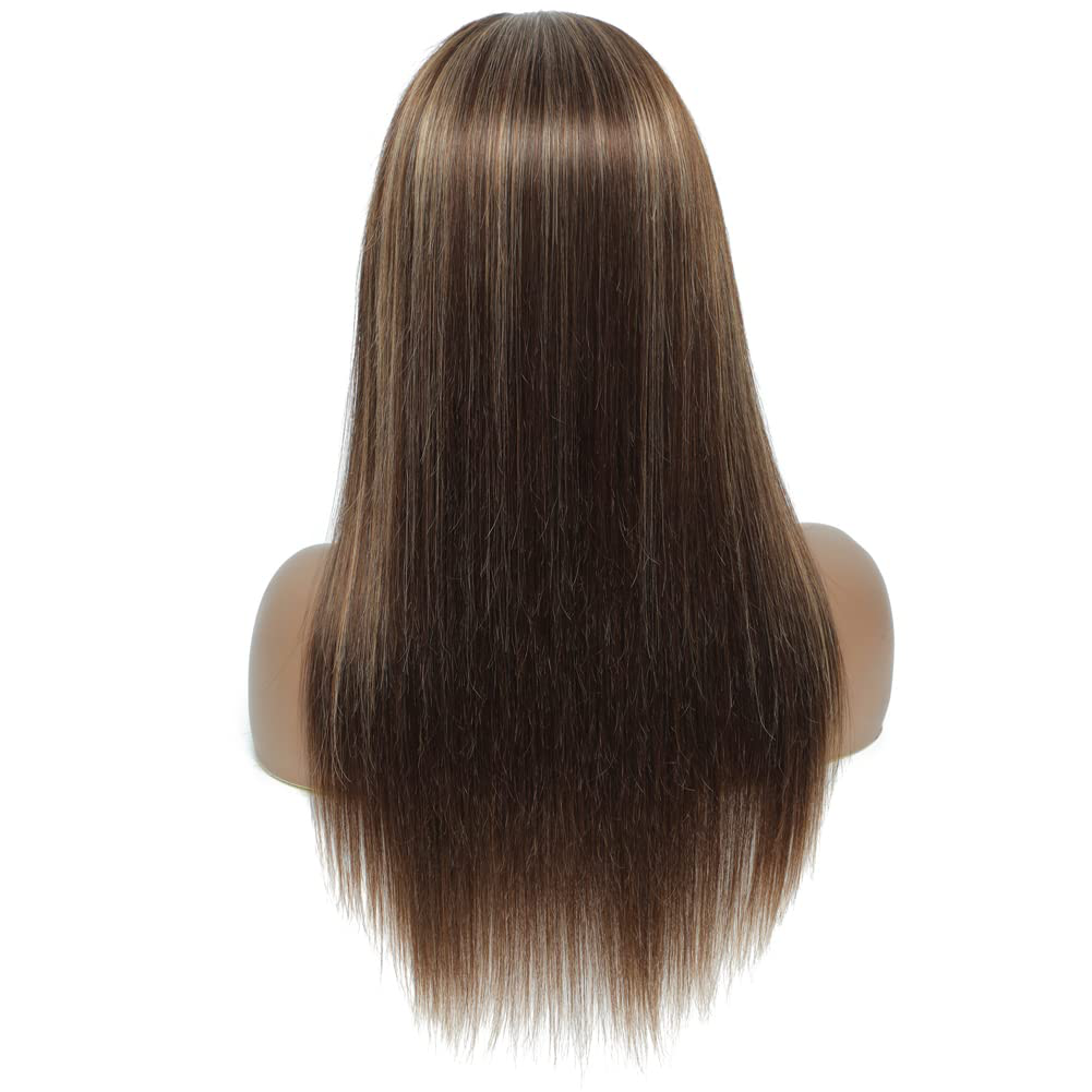 Straight Human Hair Wig| Ombre Highlight P4/27 Headband Wig 