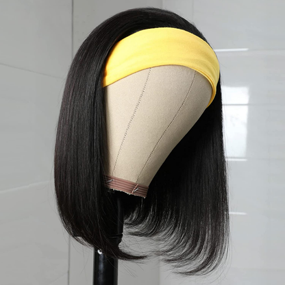  Straight Short Bob HeadBand  Human Hair Wigs| (10 Inch)