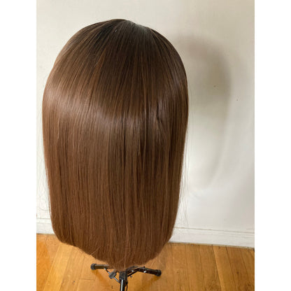 Straight Black Root with Brown Full Wigs