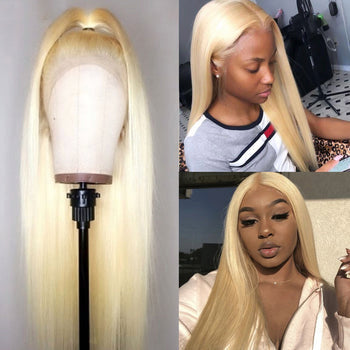 Straight 613 Blonde Brazilian Human Hair Lace Front Wigs |42inch