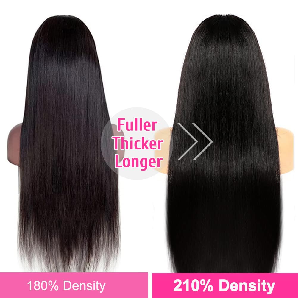 Human Hair Pre Plucked Glueless Straight Human Hair Wigs for Black Women Brazilian Lace Frontal Wigs with Baby Hair Free Part