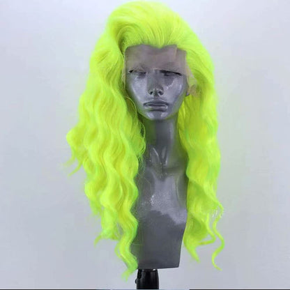 Fluorescent Bright Green Lace Front Wig,neon hair wig