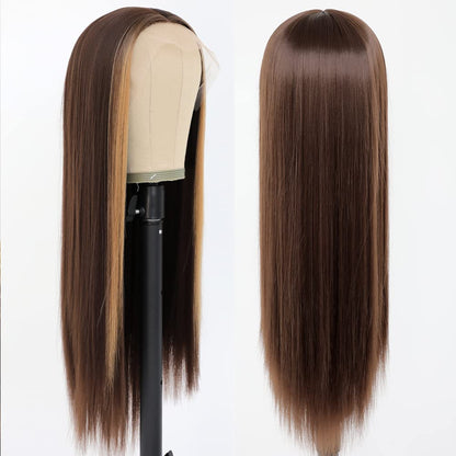 Brown Highlight Hair -Lace Front Wig