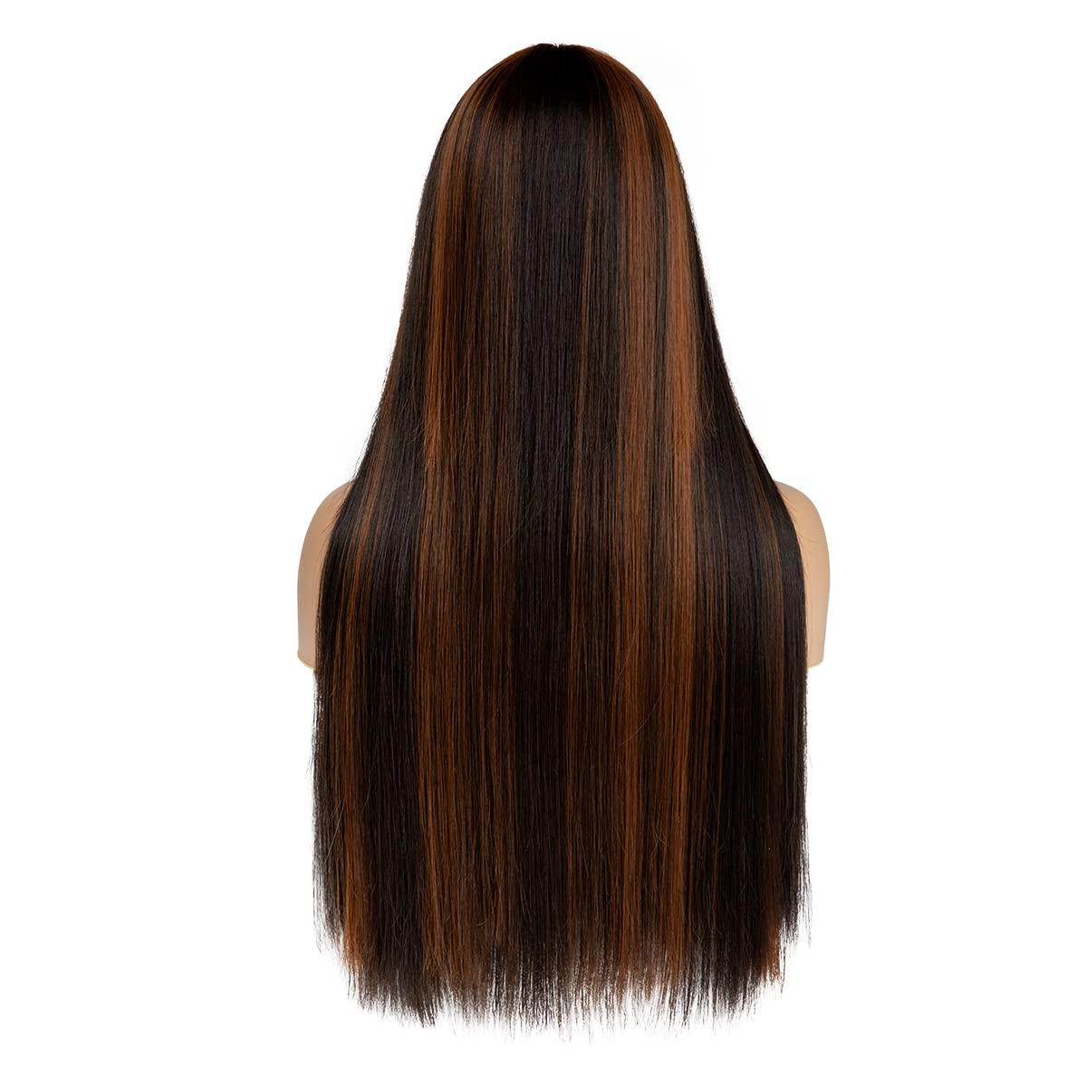 Black/Light Auburn Middle Part Lace Front Wig