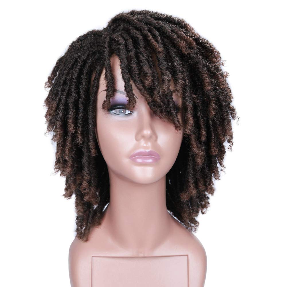  Our Dreadlock Wig Short Twist Wig is perfect for a natural, stylish look. This lightweight wig features a beautiful twist style and is made of premium heat resistant synthetic fibers. The breathable cap provides superior comfort and an adjustable strap ensures a secure fit. Our Dreadlock Wig Short Twist Wig is perfect for any occasion.