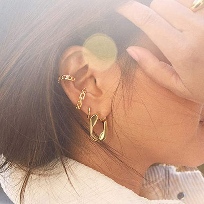 10pcs GOLD Cuff Cartilage Earrings