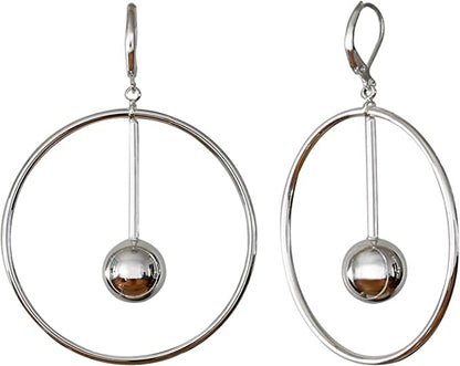 Women's -Silver Dangle Hoop Earrings