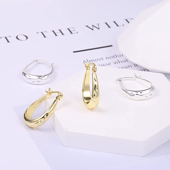 Oval Hoop Earrings-Women Fashion Jewelry