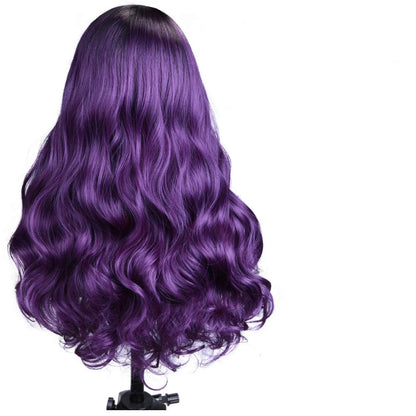 Ombre Purple Curly Wavy Hair Wigs