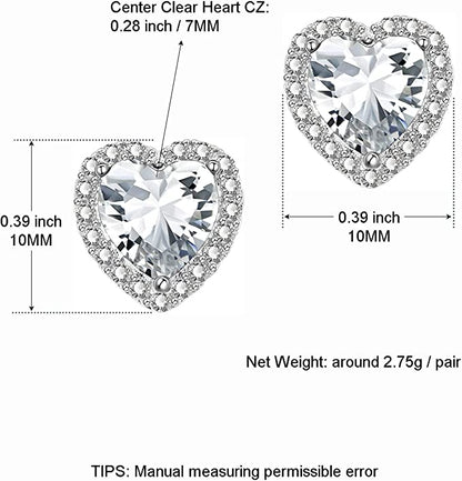 White Gold Plated Cubic Zirconia Earrings Studs