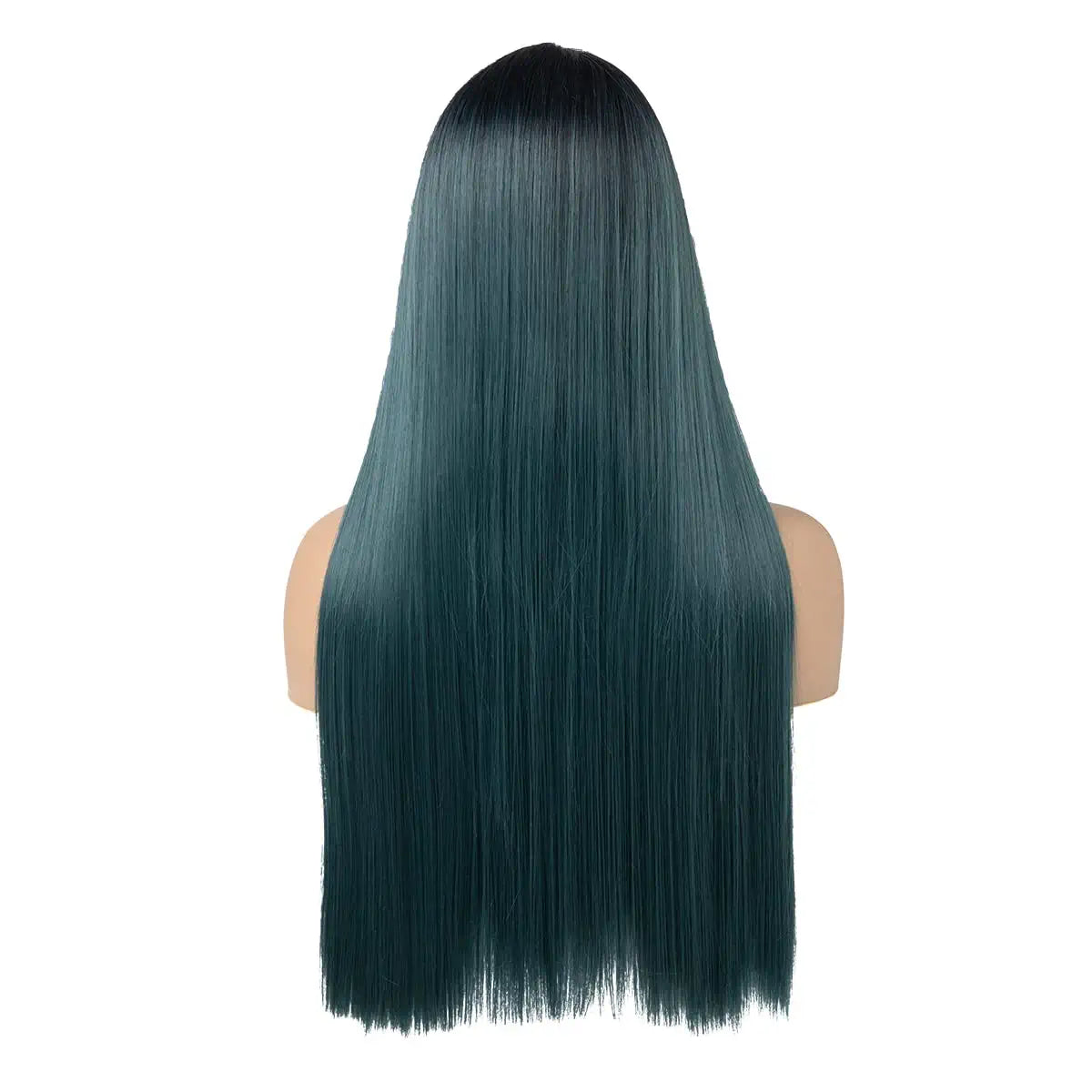 Ombre Green Long Straight Lace Front Wigs