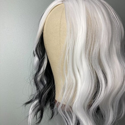 Cruella Wig Hairstyles - White Black Hair Wig