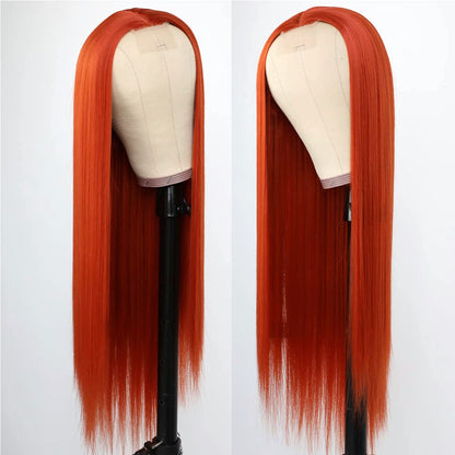 Middle Part Long Straight Lace Front Wigs