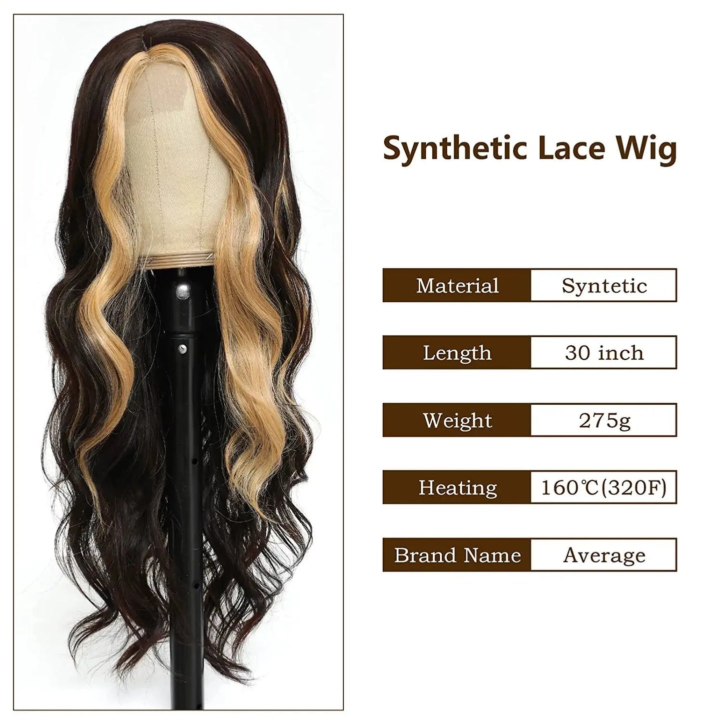 Black Blonde Highlight With Blonde Curly Side Part Wigs